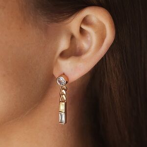 NWT! 14k gold-plated cubic zirconia stone earrings